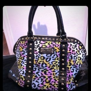 Betsey Johnson Weekender Pastel Cheetah luggage.